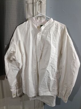 Palladium White Band-Collar Casual Button-Down Shirt